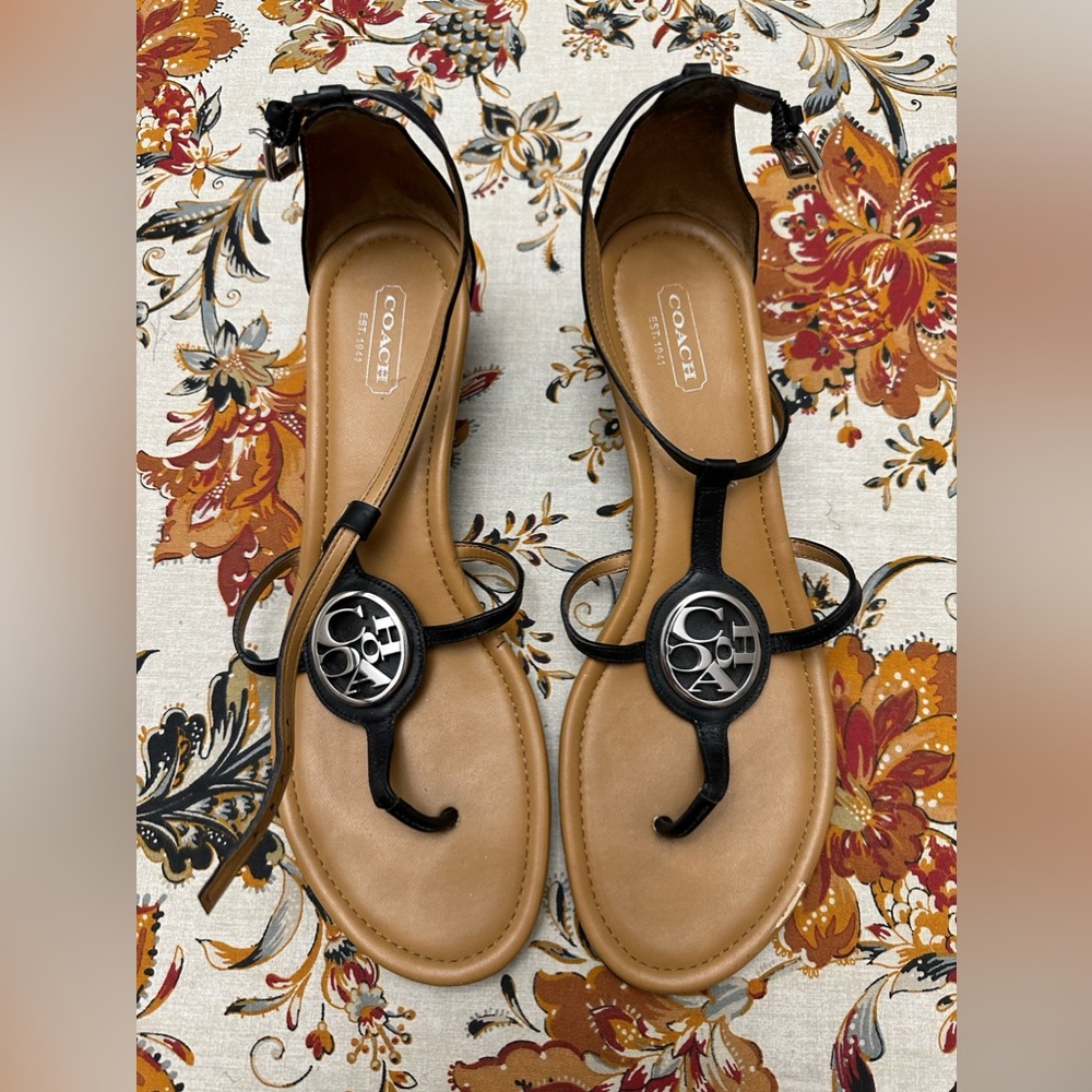 Coach black sandals - worn only once / almost like new!
